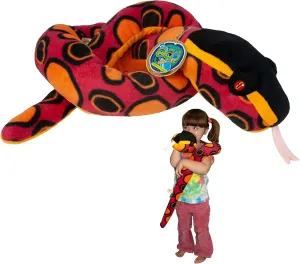 Sssnakes - Rainbow Boa from Deluxebase. 55" Soft Toy Snake Stuffed Animal. Soft Plush Made from Recycled Plastic Bottles. Perfect Eco-Friendly Snake Toy for Boys and Girls.