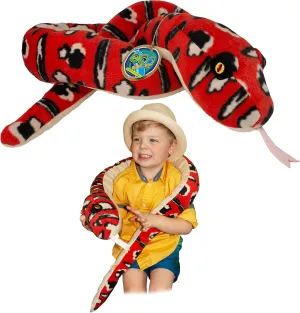 Sssnakes - Red Tree Python from Deluxebase. 55" Soft Toy Snake Stuffed Animal. Soft Plush Made from Recycled Plastic Bottles. Perfect Eco-Friendly Snake Toy for Boys and Girls.