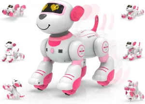STEMTRON Programmable Remote Control Robot Cat Robot Dog for Kids, Interactive Robotic Dog Robotic Cat, Robo Dog Robo Cat, RC Robot with Touch Sensing, LED Eyes, Dance & Music