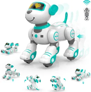STEMTRON Remote Control Robot Dog Toy for Kid, Programmable Robotic Puppy, Interactive Robotic Dog Gift, Follow & Touch Function Robo Dog with Music