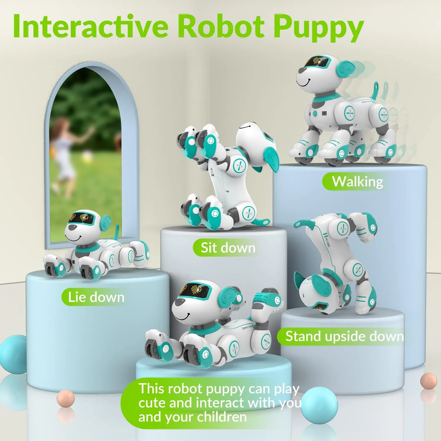 STEMTRON Remote Control Robot Dog Toy for Kid, Programmable Robotic Puppy, Interactive Robotic Dog Gift, Follow & Touch Function Robo Dog with Music