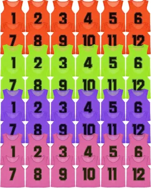 Suhine 48 Pcs Pinnies for Sports Double Soccer Penny Soccer Pinnies Scrimmage Vests Mesh Basketball Team Practice Jersey