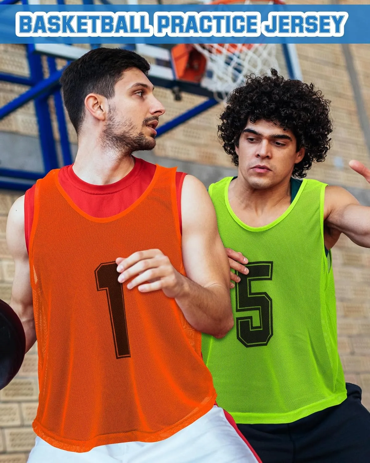 Suhine 48 Pcs Pinnies for Sports Double Soccer Penny Soccer Pinnies Scrimmage Vests Mesh Basketball Team Practice Jersey