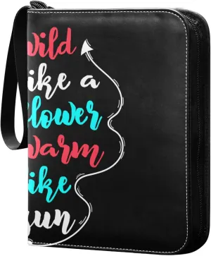 Sunflower-colorful-print Game Sports Cards Card Binders 4 Pocket - Hold 400 Game Cards, Waterproof Wear-resistant Trading Card Albums Collection Book Holder for Boys Girls