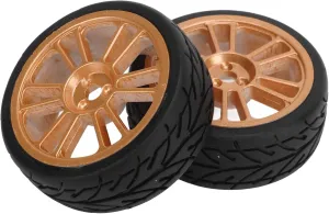 SUNGOOYUE 1/16 RC Car Tires Wheel Rims, 2Pcs Rubber Tire Nylon Oil Injected Strong Cushioning Wheel for Racing 1/16 S16 EX16 RC Car Upgarde Parts