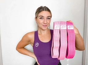 Super Grip Fabric Mini Loops, Pink, 3-Pack with Mesh Storage Bag