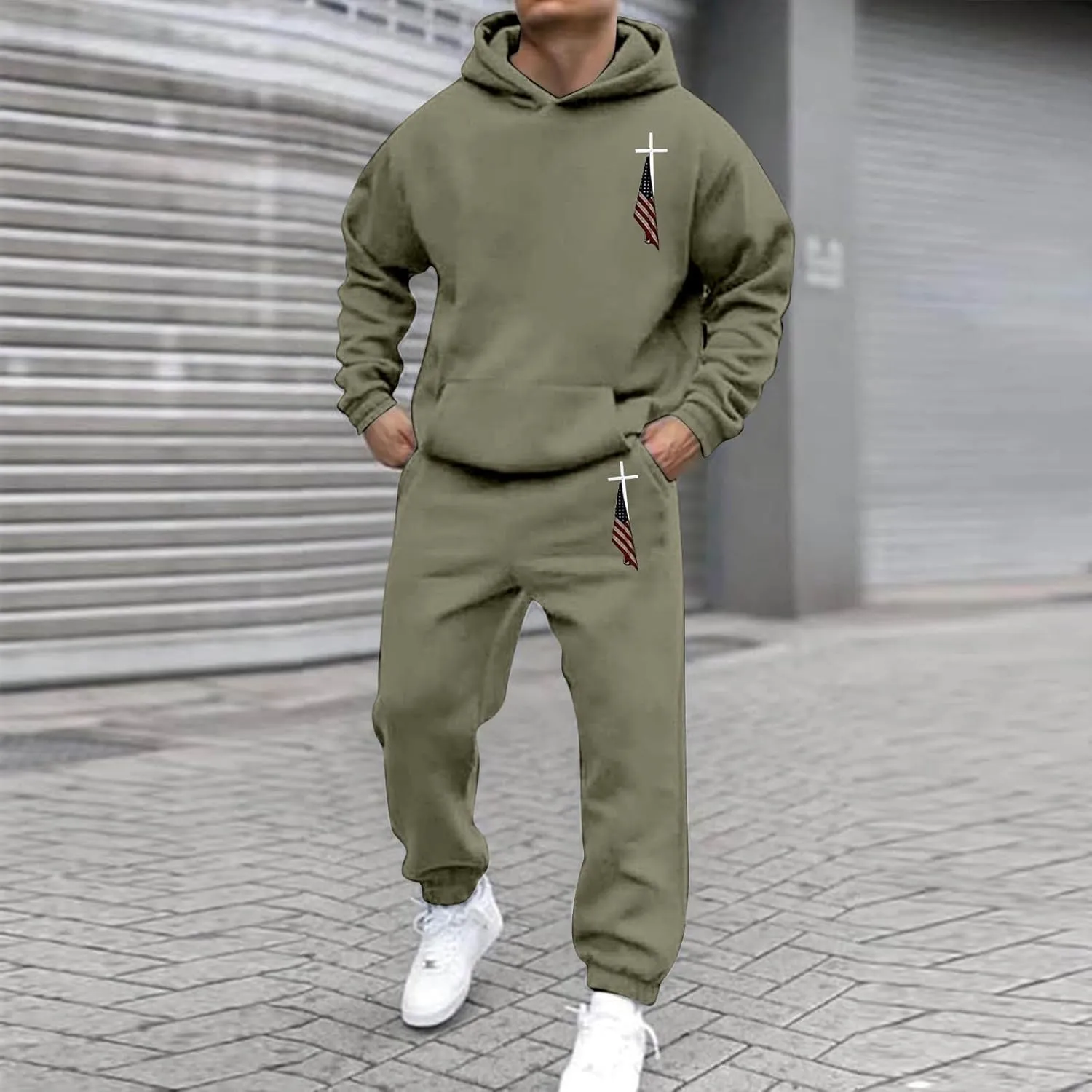 Sweat Suits for Men 2 Piece Hoodie Sweatsuit Sets Long Sleeve Hooded Sweatshirts and Sweatpants Sets Sports Suit