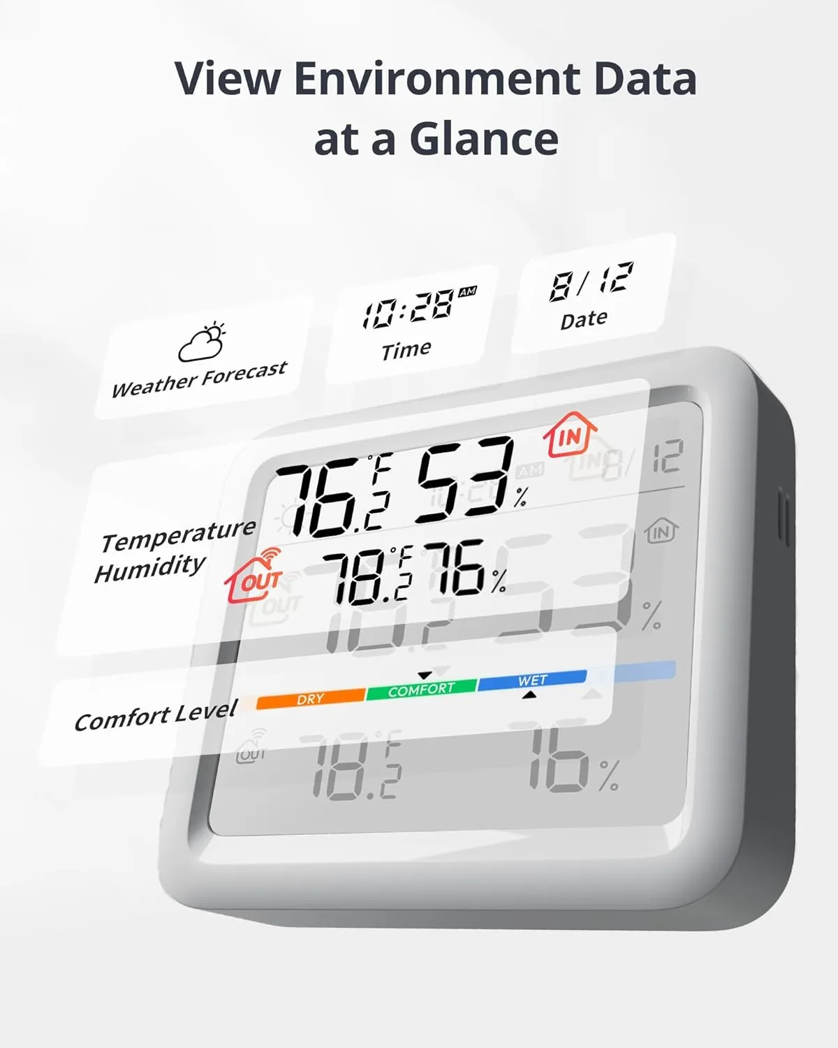 SwitchBot WiFi Indoor Outdoor Thermometer Meter Pro Pack with Outdoor Meter and Hub Mini (Matter Enabled), Wireless Humidity Sensor with App Control, Thermometer for Basement, Kitchen, and Greenhouse