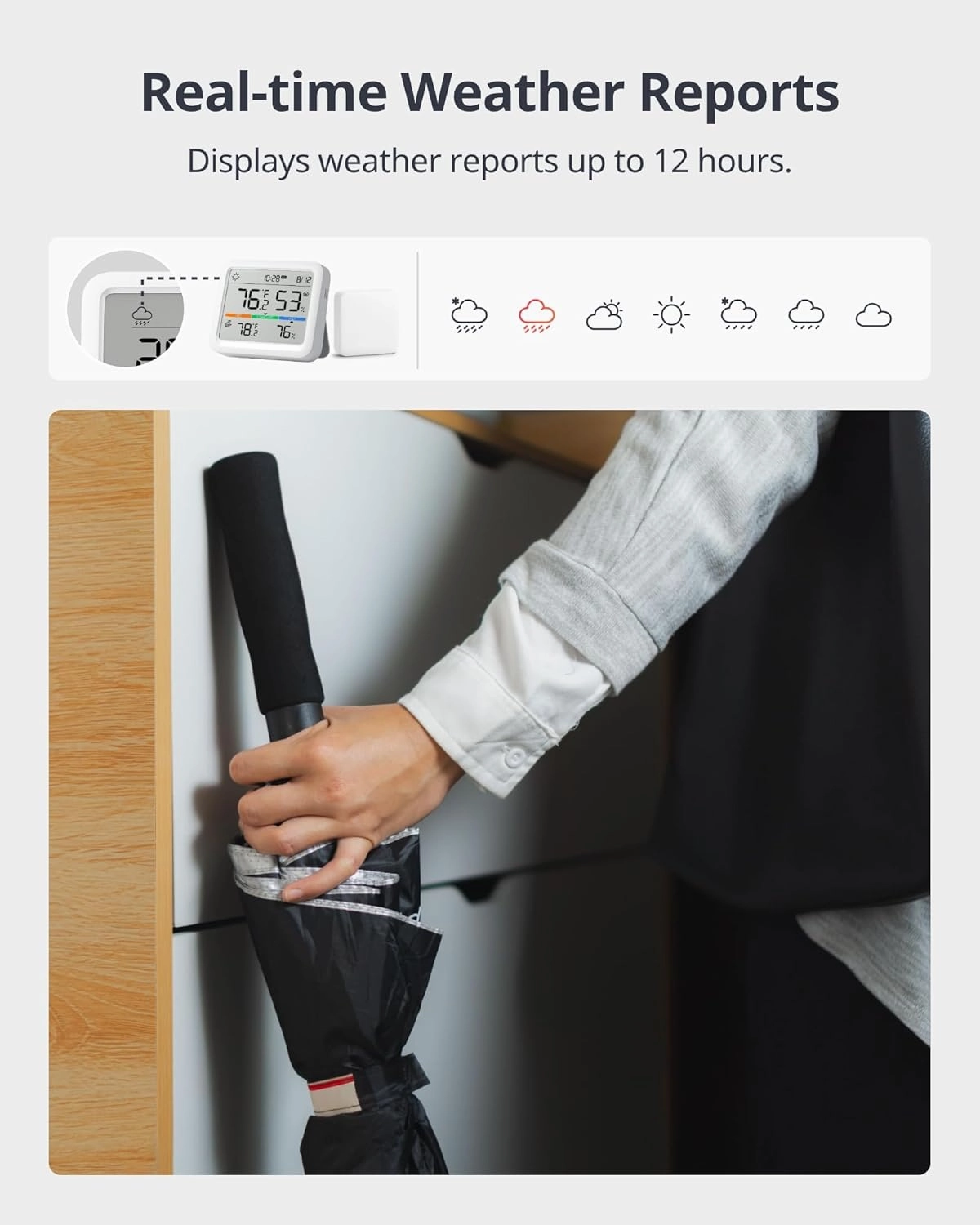 SwitchBot WiFi Indoor Outdoor Thermometer Meter Pro Pack with Outdoor Meter and Hub Mini (Matter Enabled), Wireless Humidity Sensor with App Control, Thermometer for Basement, Kitchen, and Greenhouse