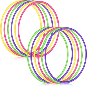 Syhood 20 Pcs Toy Color Plastic Detachable Adjustable Hoop Lightweight Exercise Fitness Hoop Equipment Toy Waist Ring for Adult Party Game Dance, 3 Sizes