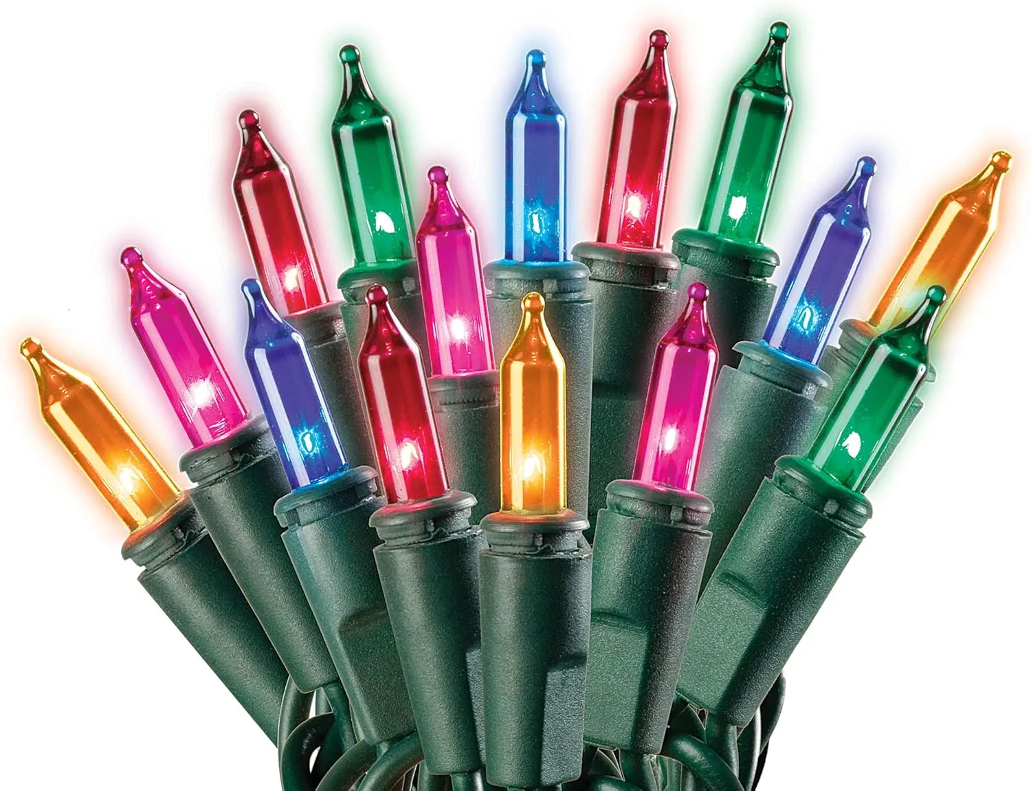 SYLVANIA Christmas Lights, Multi 300 (2x150) Light Set, Green Wire. 64.75' Total Length. For Indoor and Outdoor use.