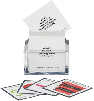 TableTopics Infomania Sports - 135 Sports Conversation Cards, Basketball, Soccer Fans, Gifts for Dad, Grandpa, Brother, Friends