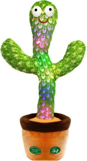 Talking Cactus Plush Toy for Toddlers Ages 3-4 – Interactive USB Rechargeable Dancing Cactus Musical Plush with LED Lights, Voice Mimicry, and 120 Songs – Soft Educational Gift, Best for All Occasions