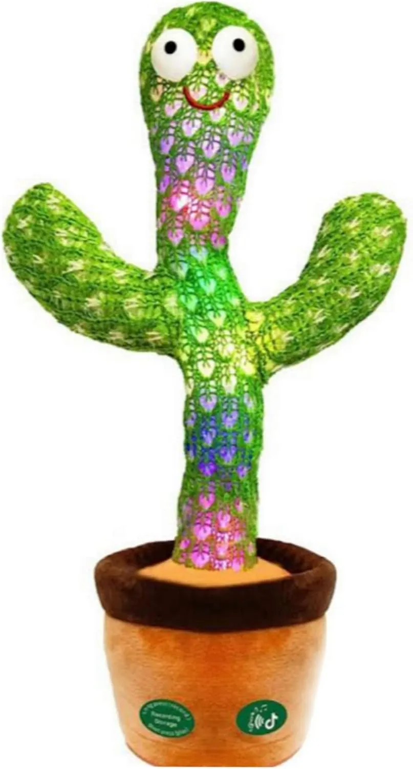 Talking Cactus Plush Toy for Toddlers Ages 3-4 – Interactive USB Rechargeable Dancing Cactus Musical Plush with LED Lights, Voice Mimicry, and 120 Songs – Soft Educational Gift, Best for All Occasions