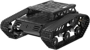 Tank Car Chassis with DC Geared Motor, Shock Absorbing Robot Chassis Full-Metal Robotic Moving Platform Track for Arduino RaspberryPi Microb Jetson DIY Maker Smart Robot Car Learning Kit (Black)