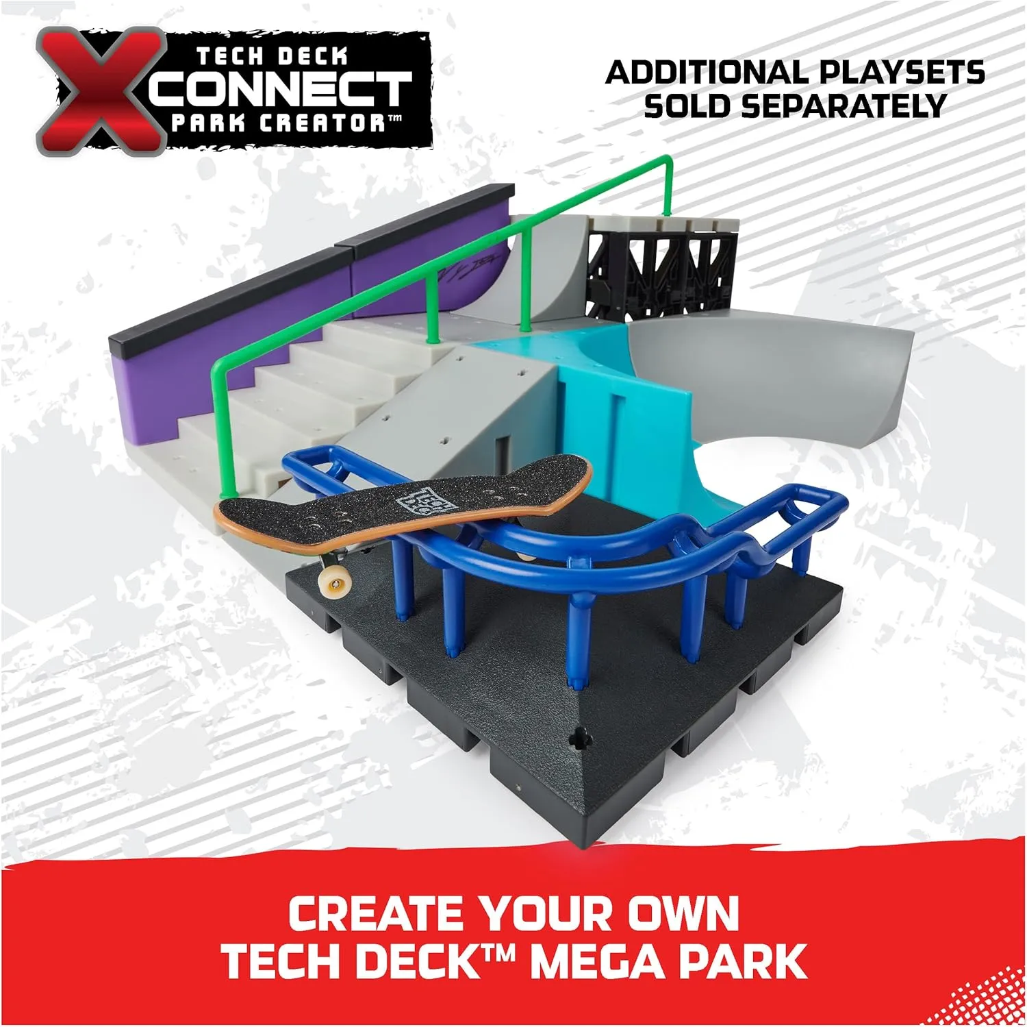Tech Deck, Pyramid Point, X-Connect Park Creator, Customizable and Buildable Ramp Set with Exclusive Fingerboard, Kids Toy for Boys and Girls Ages 6 and up