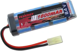 Tenergy 8.4V NiMH Flat Battery Pack w/Mini Tamiya Connector High Capacity 1600mAh Battery