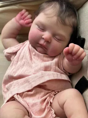 TERABITHIA Real Life Reborn Baby Dolls Crafted in Cuddly Cloth Body and Vinyl Limbs - 19Inches Sleeping Realistic Newborn Girl Dolls That Look Real and Feel Real