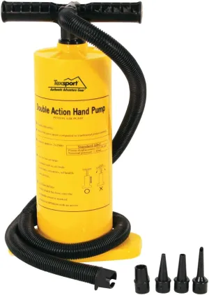 Texsport Double Action Hand Pump for Air Mattress , Yellow , 67 x 28.5 x 11.8