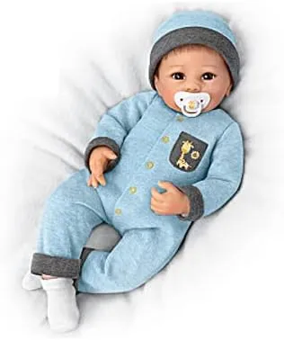 The Ashton-Drake Galleries Oliver Baby Doll, Touch-Activated Heartbeat and Breathing, 19 inches, So Truly Real Collection by Linda Murray, Realistic Reborn Baby Doll with Cooing Interactive Sound