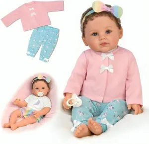 The Ashton-Drake Galleries One of A Kind Katherine Lifelike So Truly Real® Baby Girl Doll Weighted with Soft RealTouch® Vinyl Skin and Extra Coordinating Cardigan with Pants by Ping Lau 18"-Inches