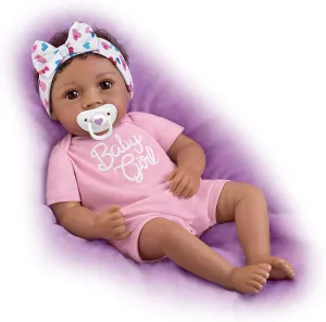 The Ashton-Drake Galleries So Truly Real Little Baby Girl Vinyl Baby Doll Weighted to Feel Like A Newborn with Magnetic Pacifier