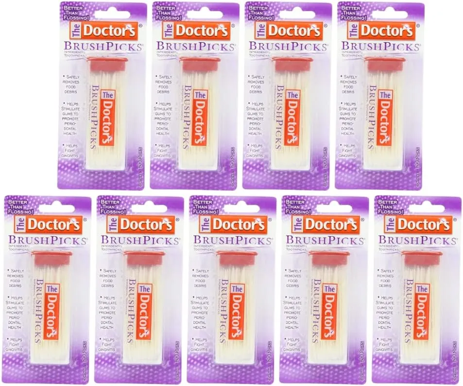 The Doctor's BrushPicks Interdental Toothpicks, 120 count. (Pack of 9)