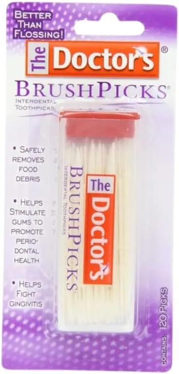 The Doctor's BrushPicks Interdental Toothpicks, 120 count. (Pack of 9)