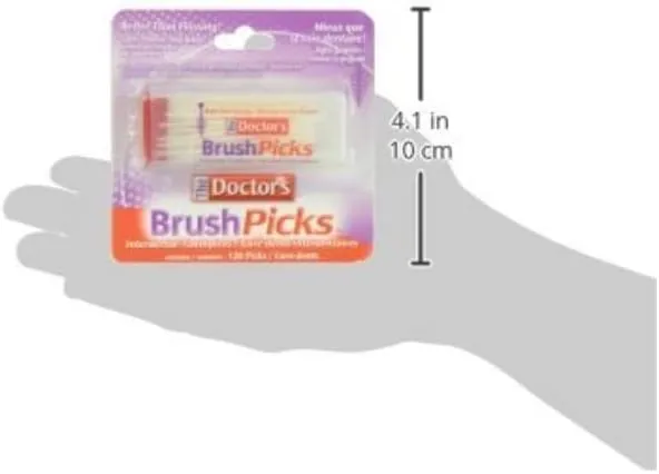 The Doctor's BrushPicks Interdental Toothpicks, 120 count. (Pack of 9)