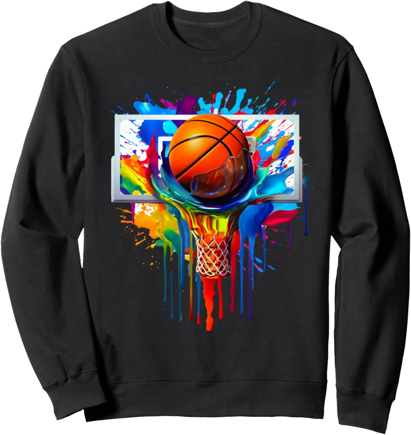 Tie Dye Basketball Ball Hoop Slam Dunk Dribbling Graphic Tee Sweatshirt