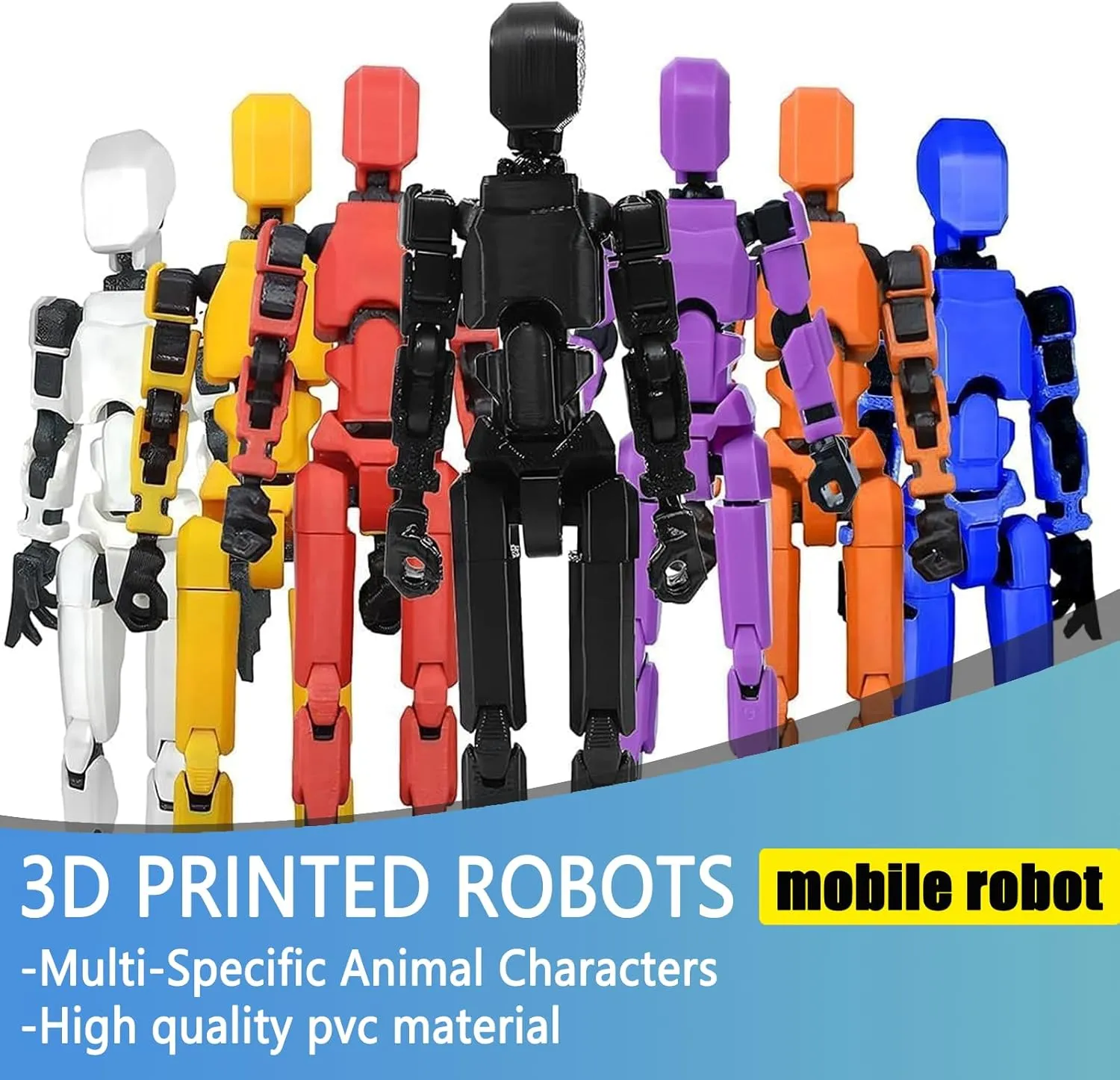 Titan 13 Action Figure, Lucky Robot 13 Action Figures, 3D Printed Analog Robot Titan 13 Figure, Stop Action Animation Multi-Articulated Action Figure (5-Piece)