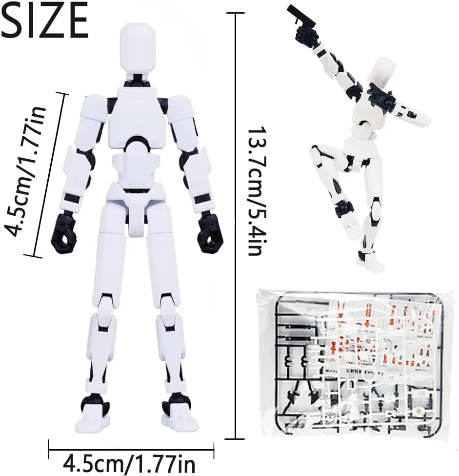 Titan13 Action Figure, Lucky Robot 13 Action Figures, 3D Printed Multi-Jointed Movable Action Figure, Dummy Robot 13 Figures Toy for Desktop Decorations Game Gifts (5pcs)