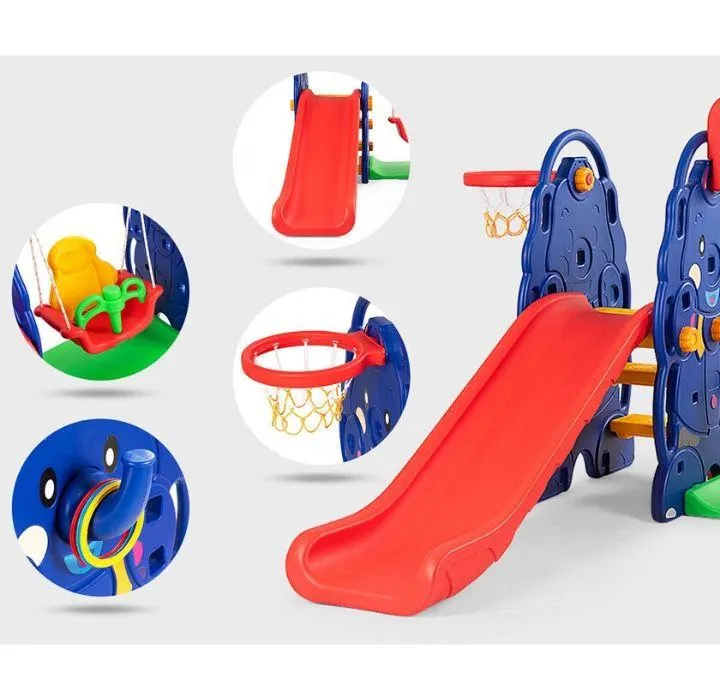Toddler 3-in-1 Swing Set with Slide and Hoop