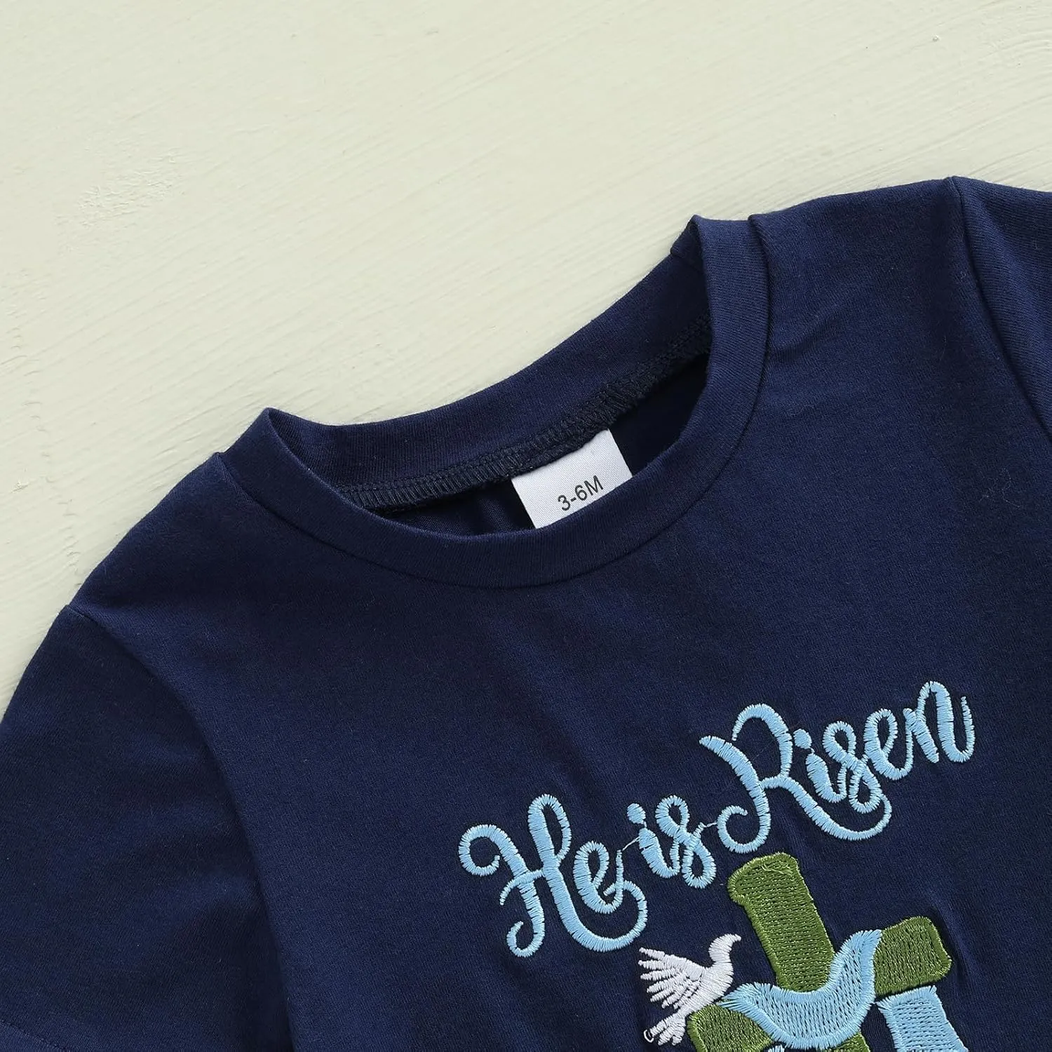Toddler Baby Boy Easter Outfit Bunny Embroidery Short Sleeve T-shirt Elastic Plaid Shorts 2pcs Infant Summer Set