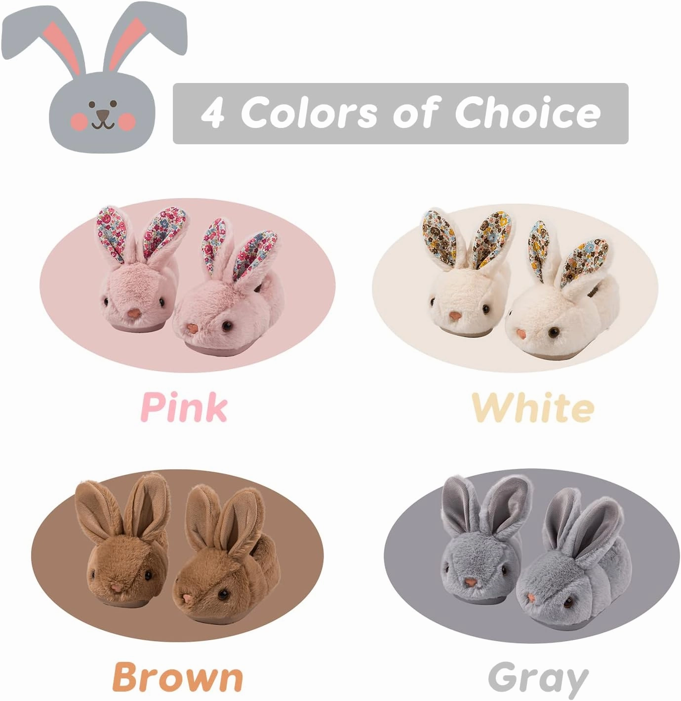 Toddler Bunny Slippers for Girls Boys Warm Plush Cute Rabbit Slippers Cozy House Slippers Indoor Outdoor for Kids Children