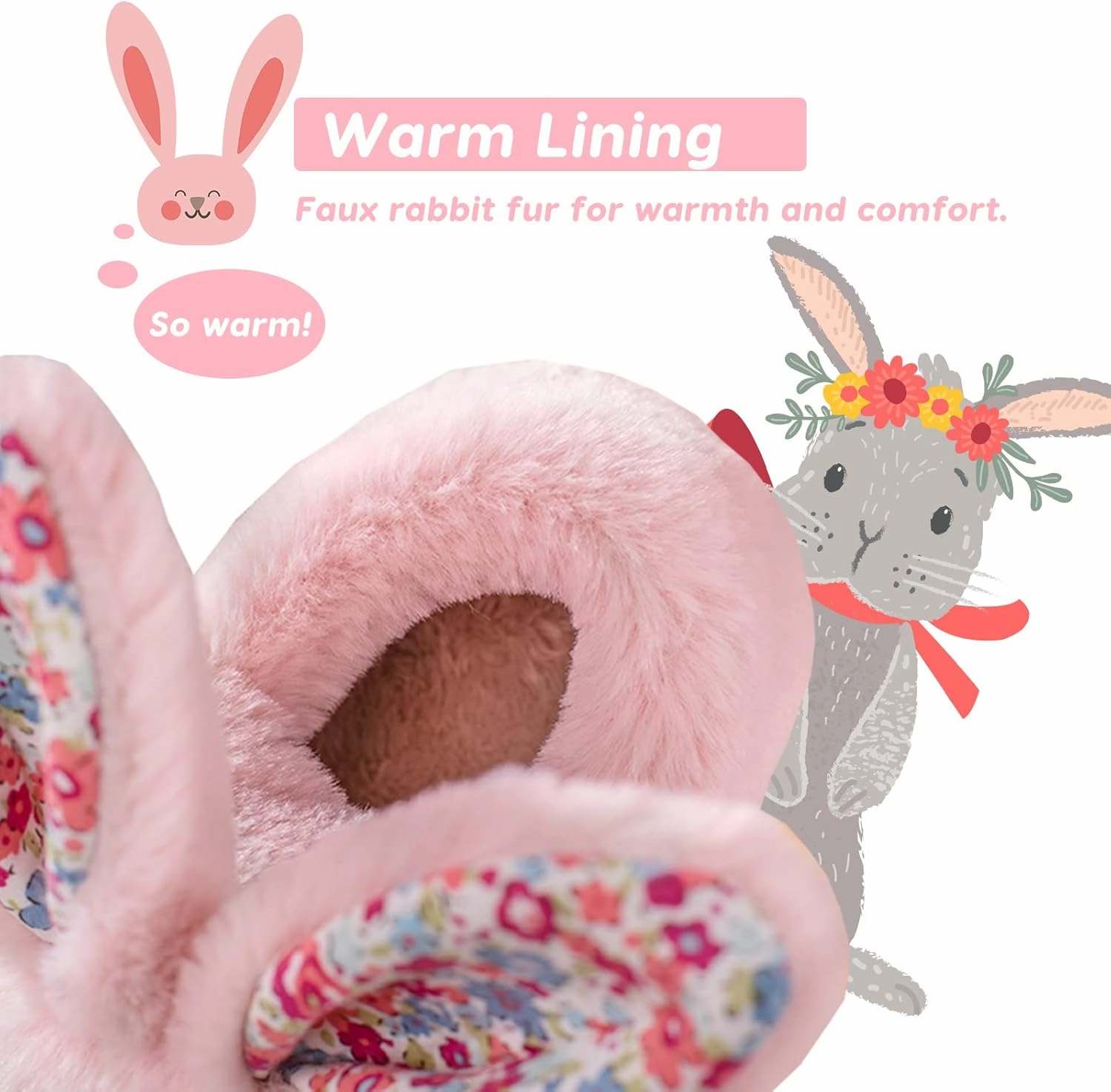 Toddler Bunny Slippers for Girls Boys Warm Plush Cute Rabbit Slippers Cozy House Slippers Indoor Outdoor for Kids Children