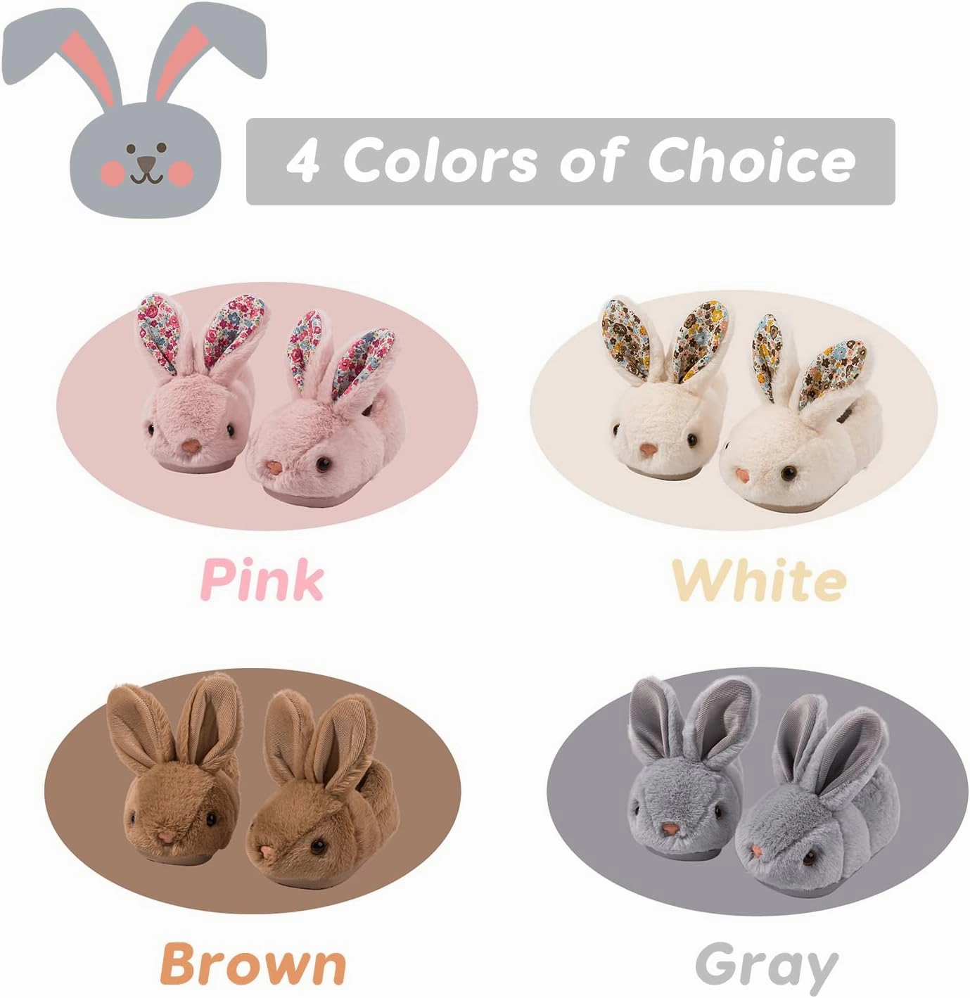 Toddler Bunny Slippers for Girls Boys Warm Plush Cute Rabbit Slippers Cozy House Slippers Indoor Outdoor for Kids Children