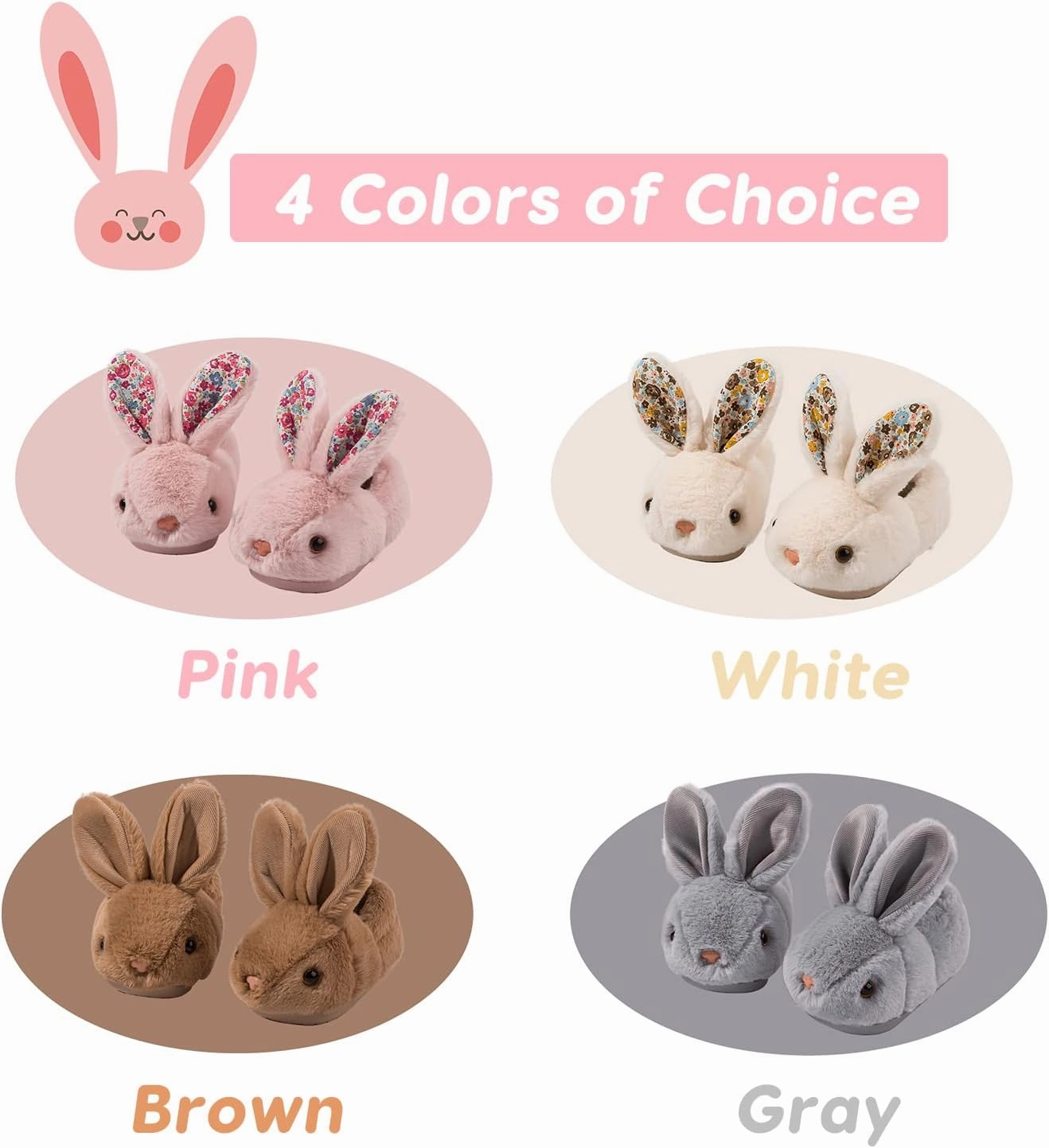 Toddler Bunny Slippers for Girls Boys Warm Plush Cute Rabbit Slippers Cozy House Slippers Indoor Outdoor for Kids Children