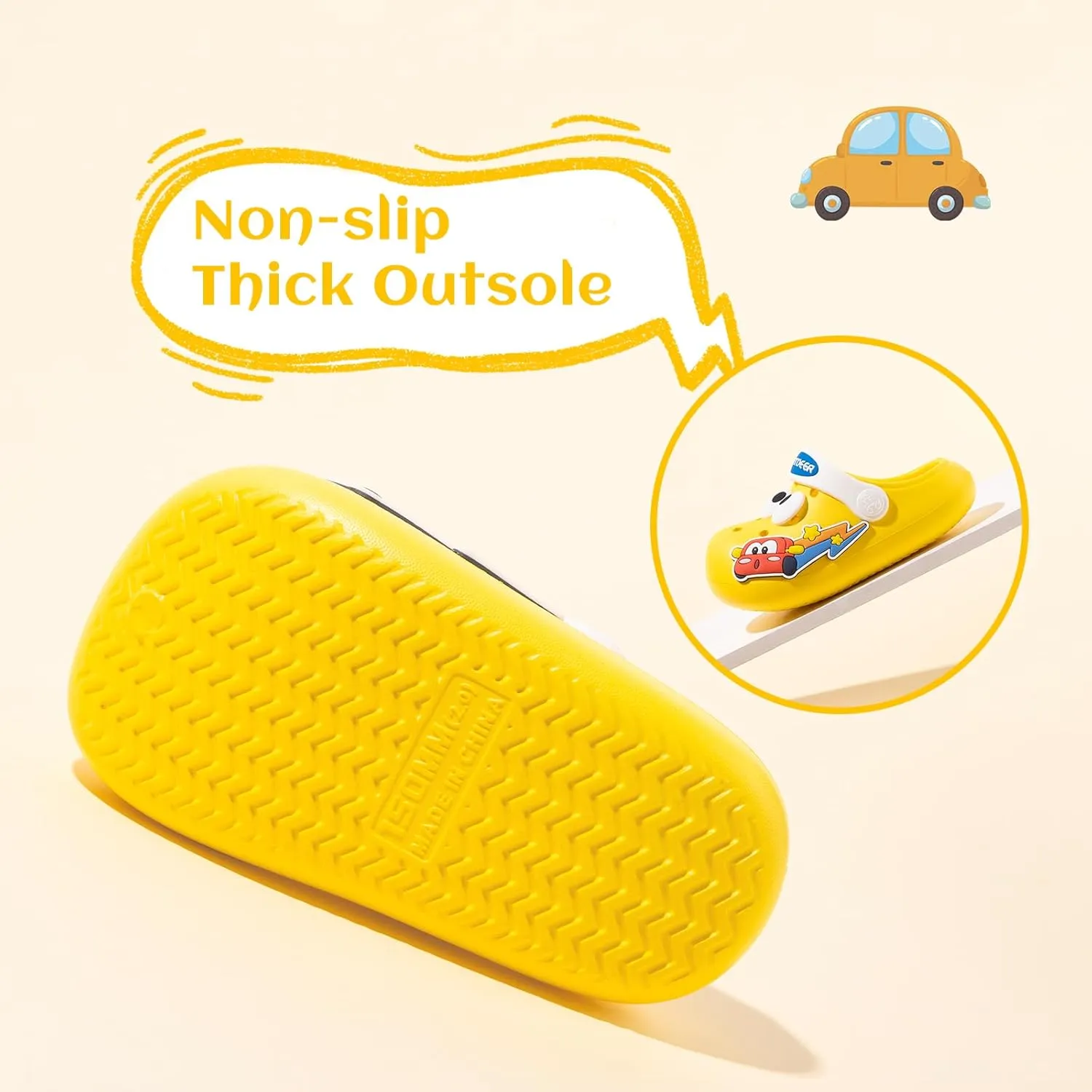 Toddlers Boys & Girls Clogs Cute Cars EVA Non-Slip Lightweight Kids Water Shoes for Summer Beach Pool