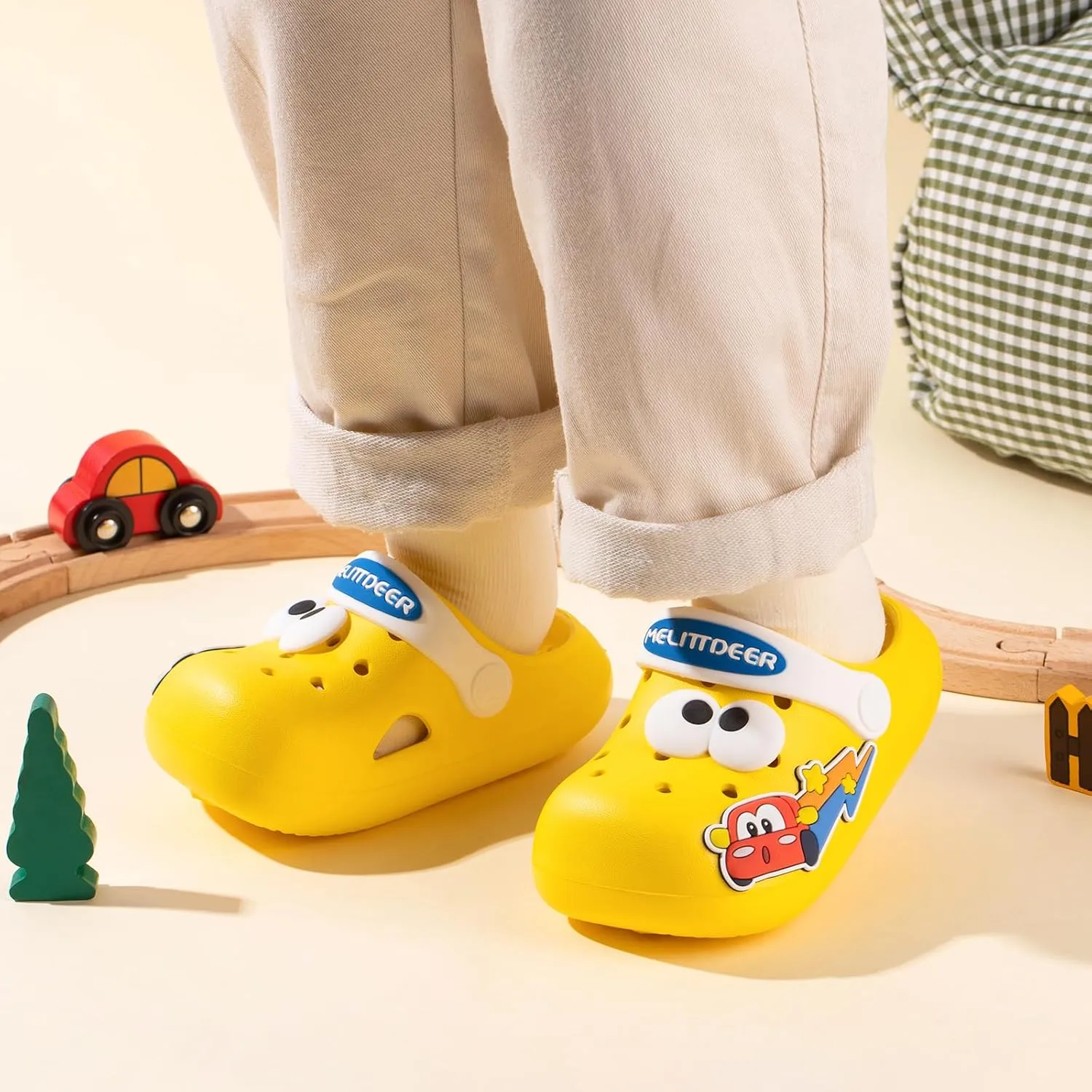 Toddlers Boys & Girls Clogs Cute Cars EVA Non-Slip Lightweight Kids Water Shoes for Summer Beach Pool