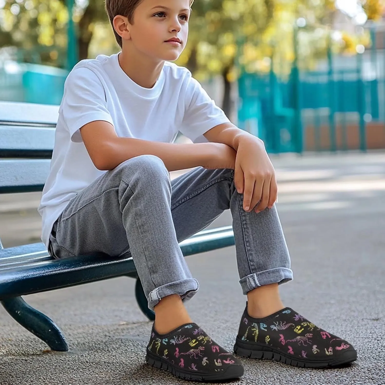 TODIYADDU Soccer Basketball Sports Lover Shoes for Boys Athletic Slip On Sneakers