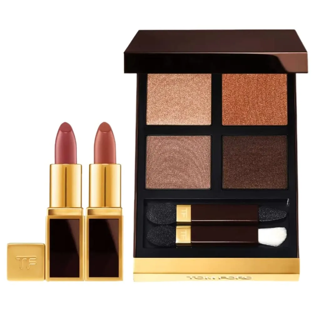 Tom Ford Limited Edition Eye and Mini Lip Set - Color Quad (36 Tiger Eye) and Mini Lip Colors (Casablanca and West Coast)