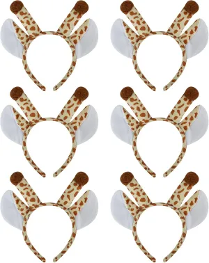 TopTie 6 PCS Animals Ears Headband, Halloween Decorations for Adult & Kid, Jungle Safari Animals Hair Hoop for Party Favors