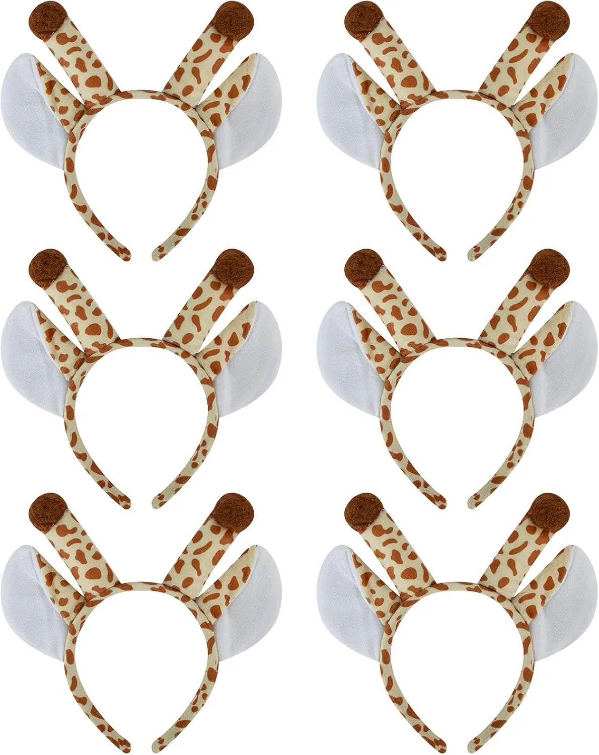 TopTie 6 PCS Animals Ears Headband, Halloween Decorations for Adult & Kid, Jungle Safari Animals Hair Hoop for Party Favors