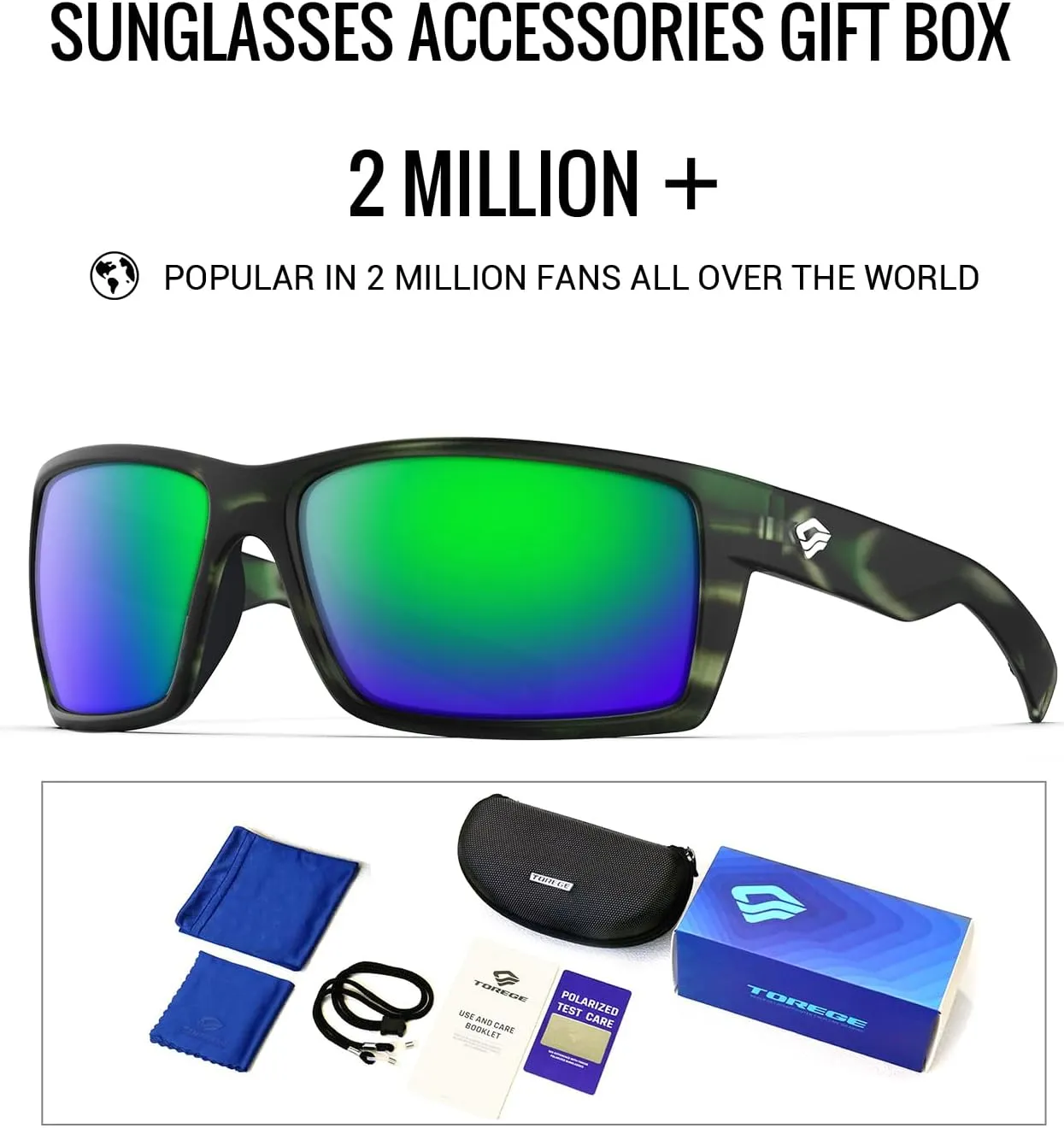 TOREGE Sports Polarized Sunglasses for Men Women Flexible Frame Cycling Running Driving Fishing Mountaineering TR24