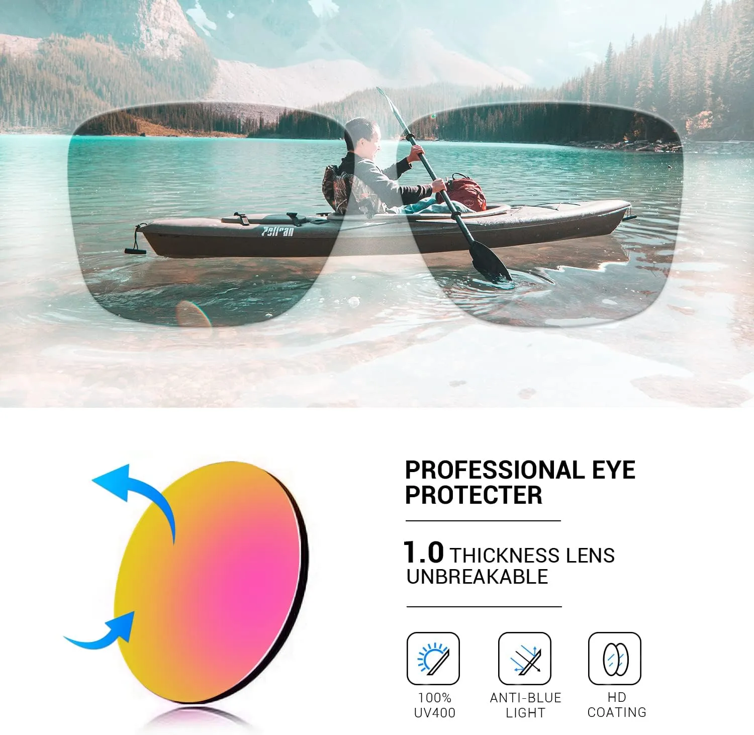 TOREGE Sports Polarized Sunglasses for Men Women Flexible Frame Cycling Running Driving Fishing Mountaineering TR24