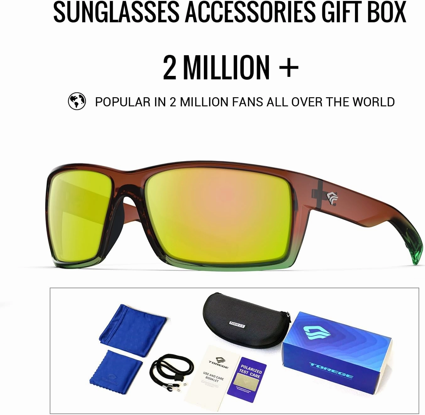 TOREGE Sports Polarized Sunglasses for Men Women Flexible Frame Cycling Running Driving Fishing Mountaineering TR24