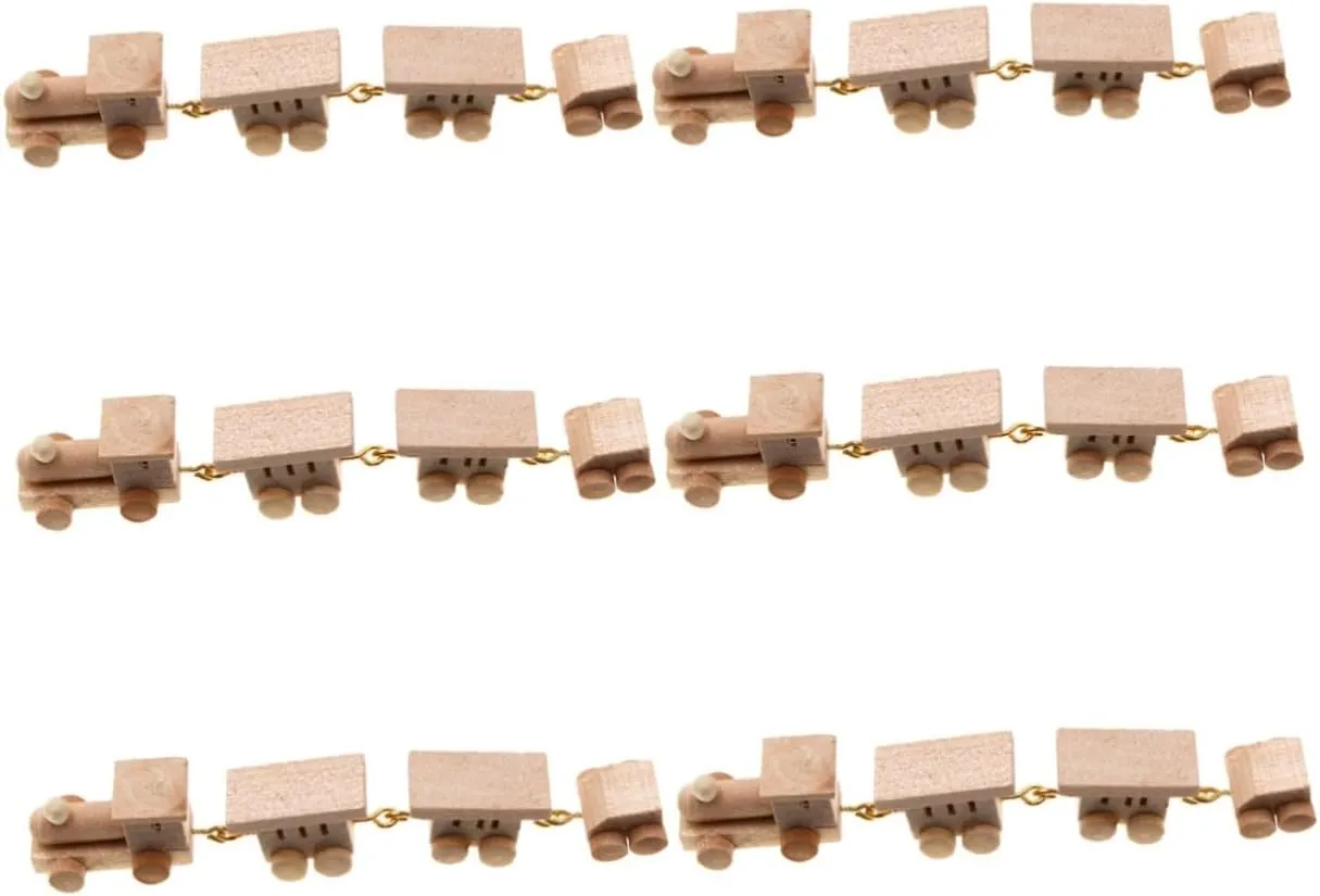 Totority Kids Toy 6 Pcs Wooden Train Miniature Model Train Decoration Toys Boys Suit Race Tracks for Boys Miniature Train Models Mini Train Decor Train Toy Ornament Doll House Sand Table
