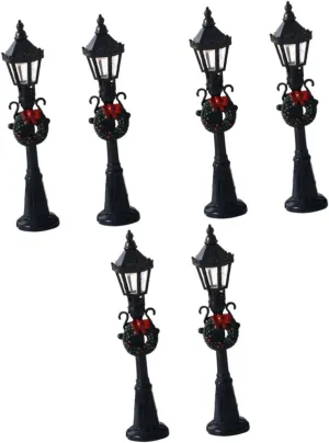 TOYANDONA 6 Pcs Mini Street Light Model Vintage Accessories Vintage Christmas Decorations Mini Lanterns Decorative Miniature Lamp Ornaments Dollhouse Street Lamp Model Railway Train Lamp Abs