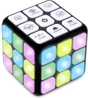 Toysery Flashing Cube Electronic Memory & Brain Game. 7-in-1 STEM and Handheld Learning. Ages 8  Years